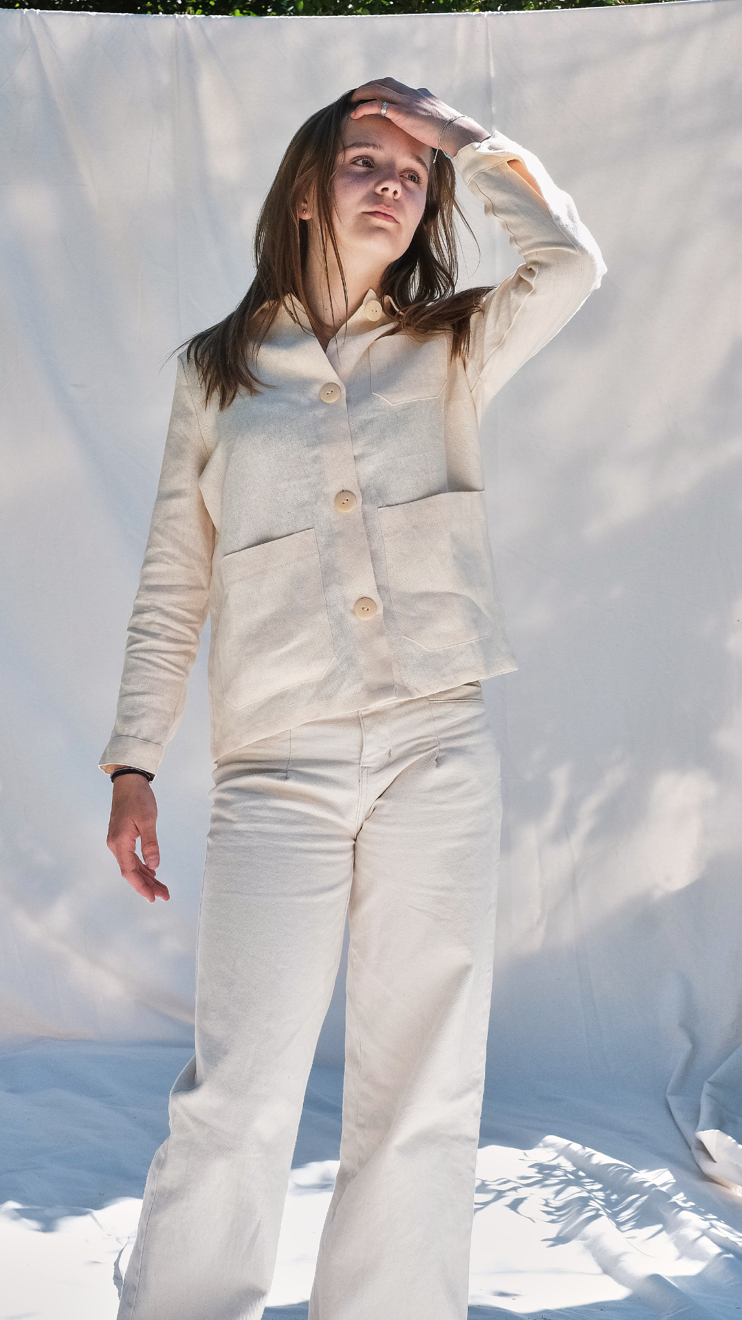 Item #45 - NIKKI Hemp Jacket in Linen - Ecru