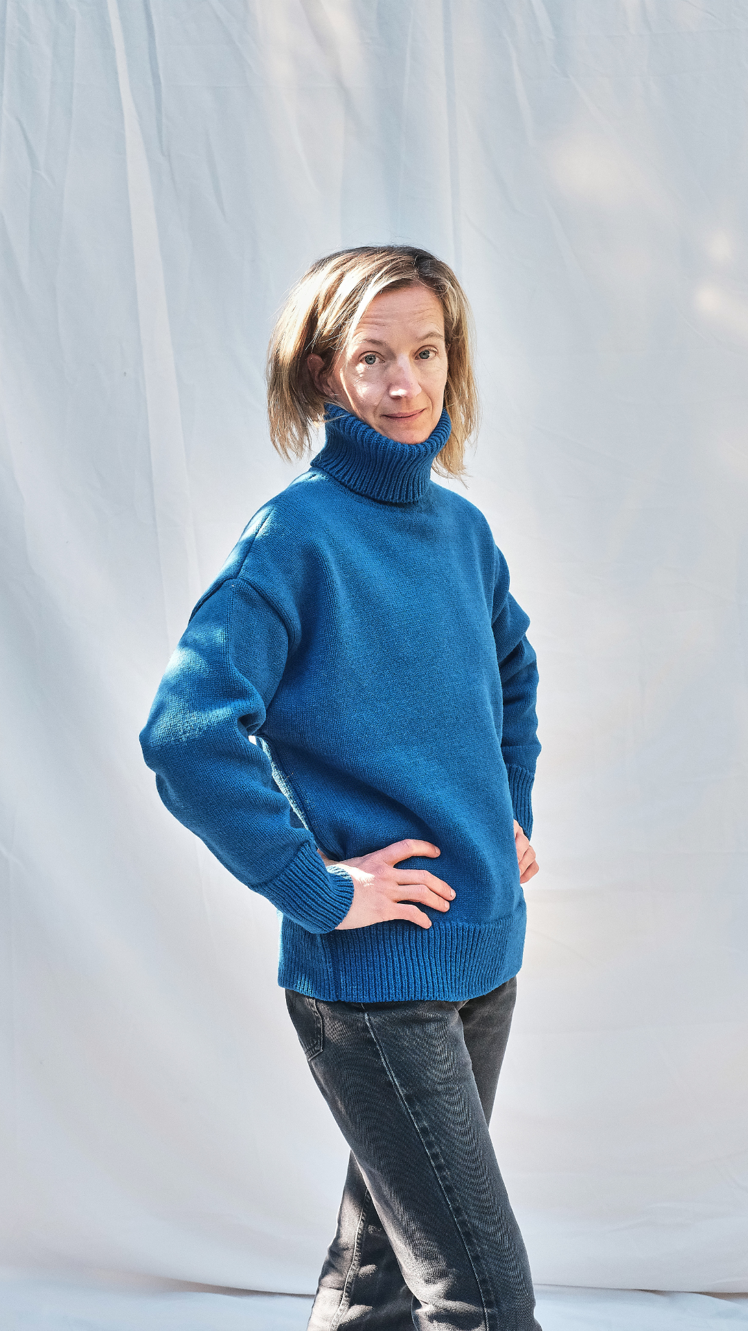 Item #159 - THÉRÈSE Sweater in Merino Wool - Cobalt Blue
