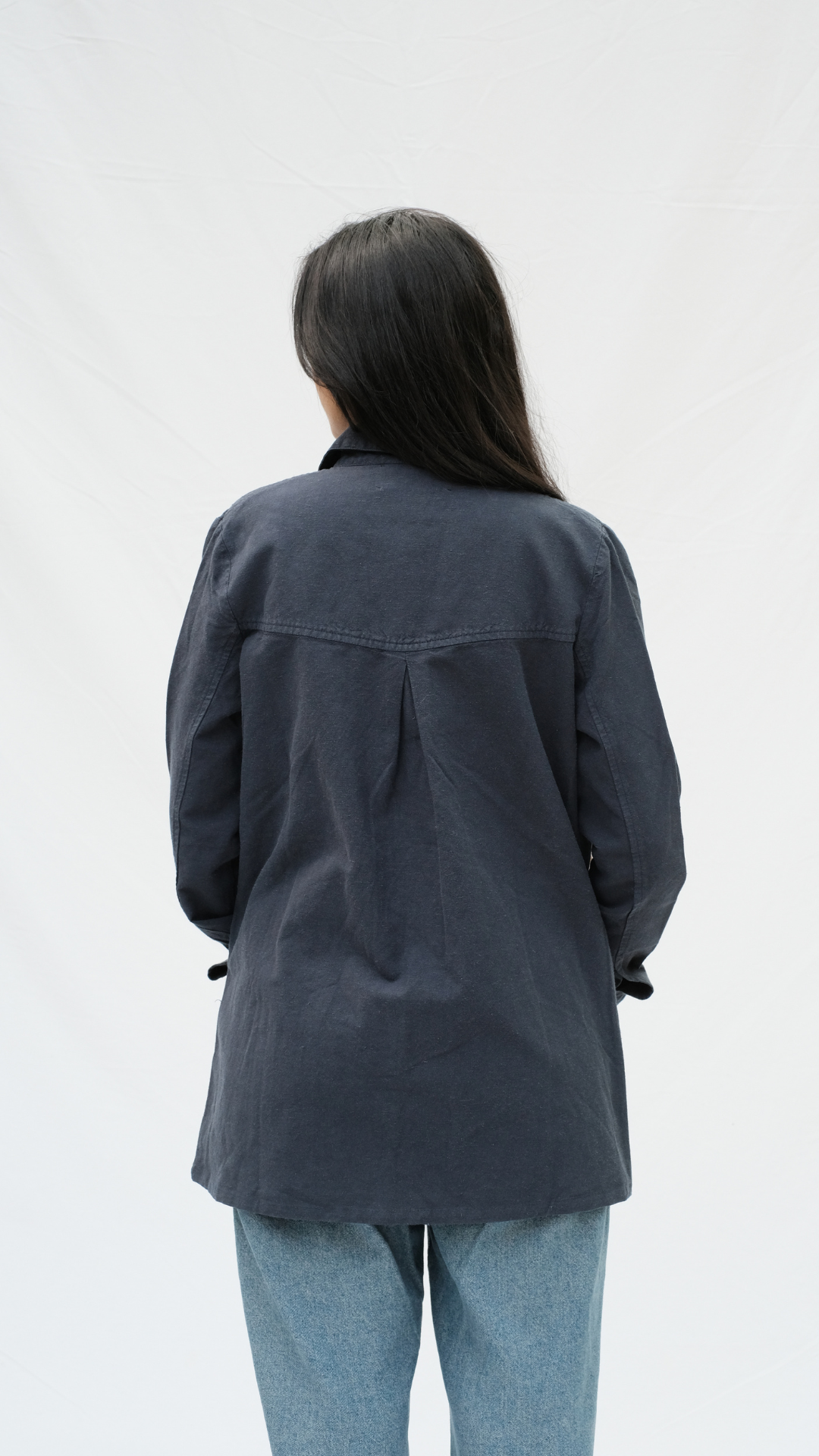 Item #59 - NIKKI Hemp Jacket in Hemp and Cotton - Navy Blue