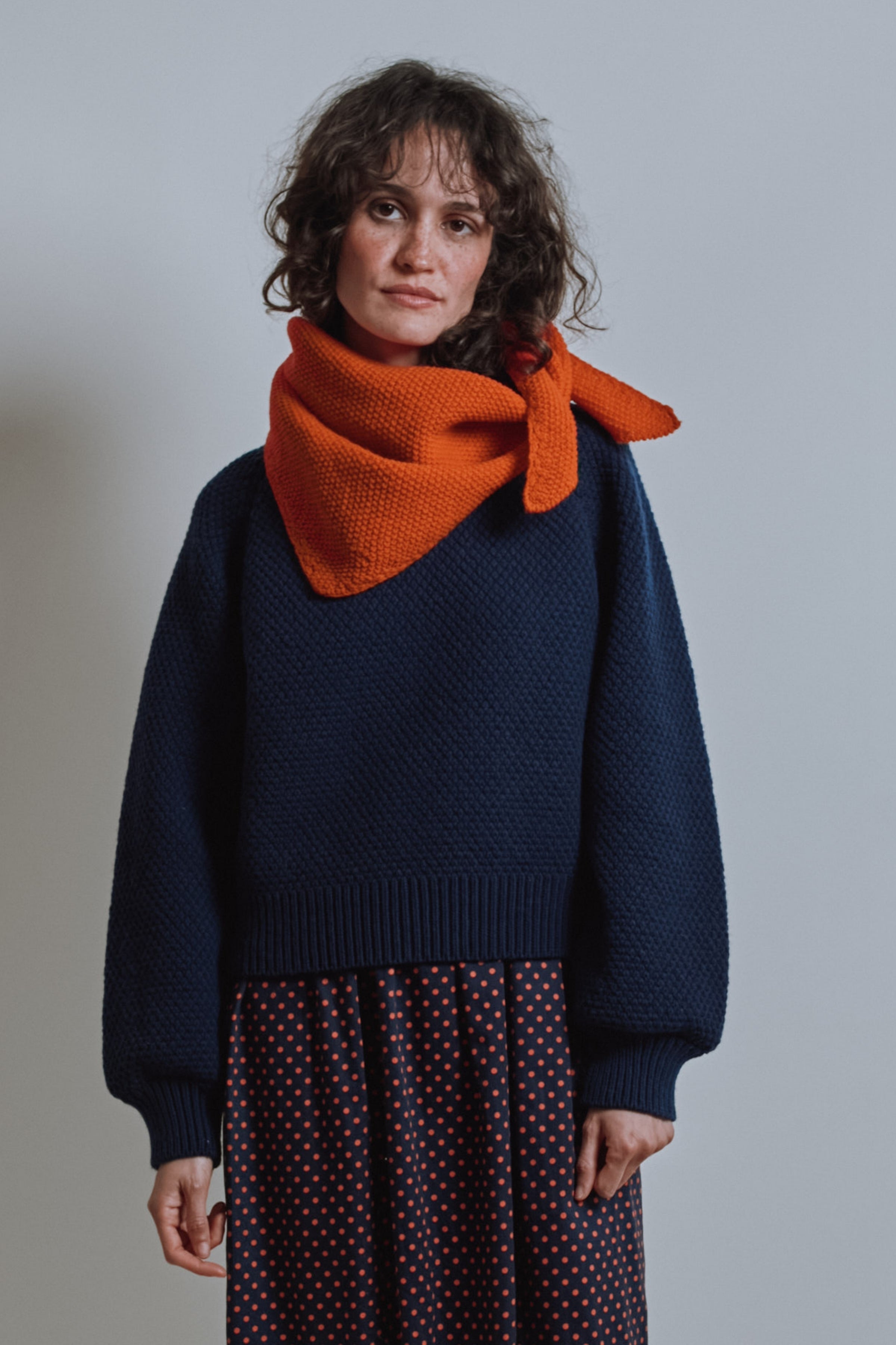 HORTENSE Bandana in Merino Wool - Burnt Orange