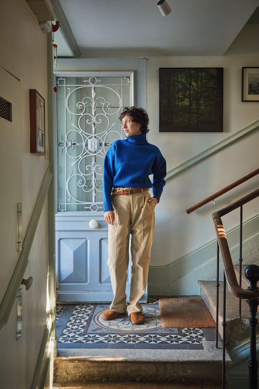 THERESE Sweater - 100% Cruelty Free Merino Wool in klein blue Spanish Merino Wool sweater - L'Envers