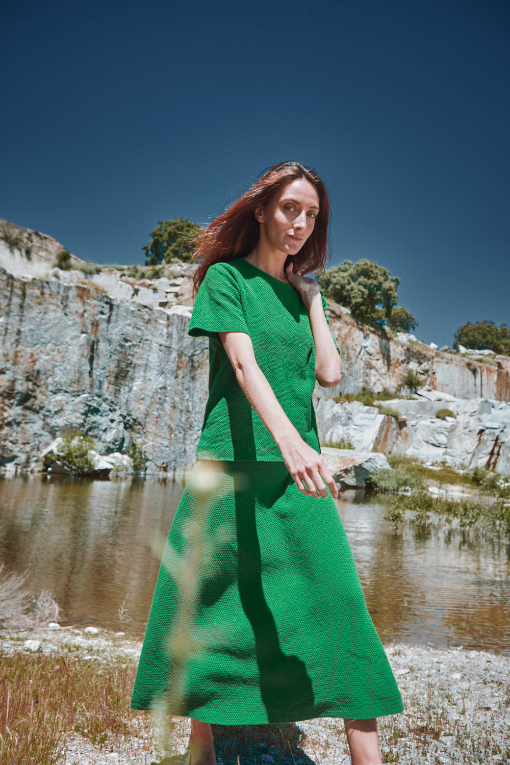 LÉA Short-Sleeve Tee by HomeRunBallerina x L'Envers - Parrot Green