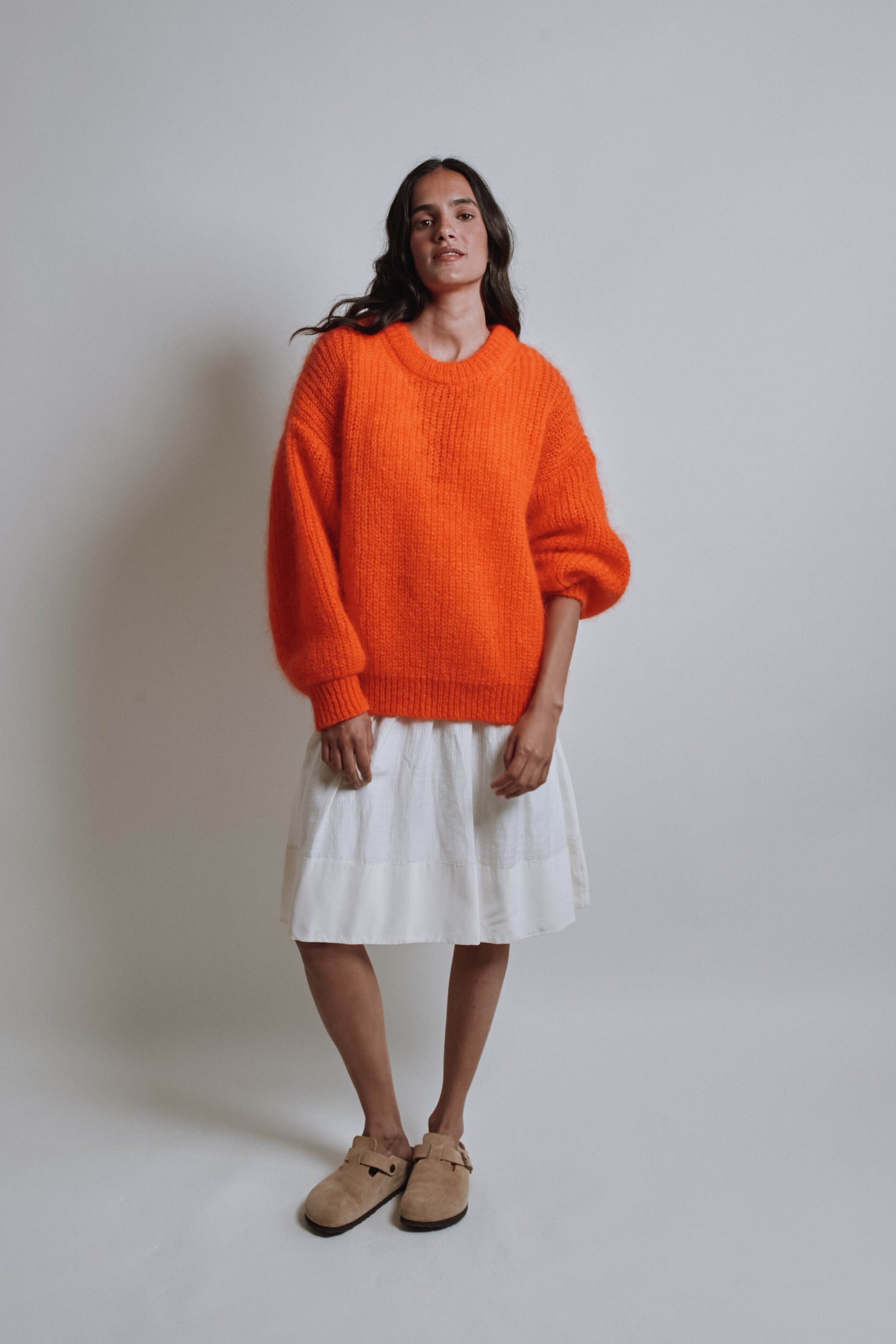 Pull en mohair LUCIE par Marie Courroy x L'Envers - Orange