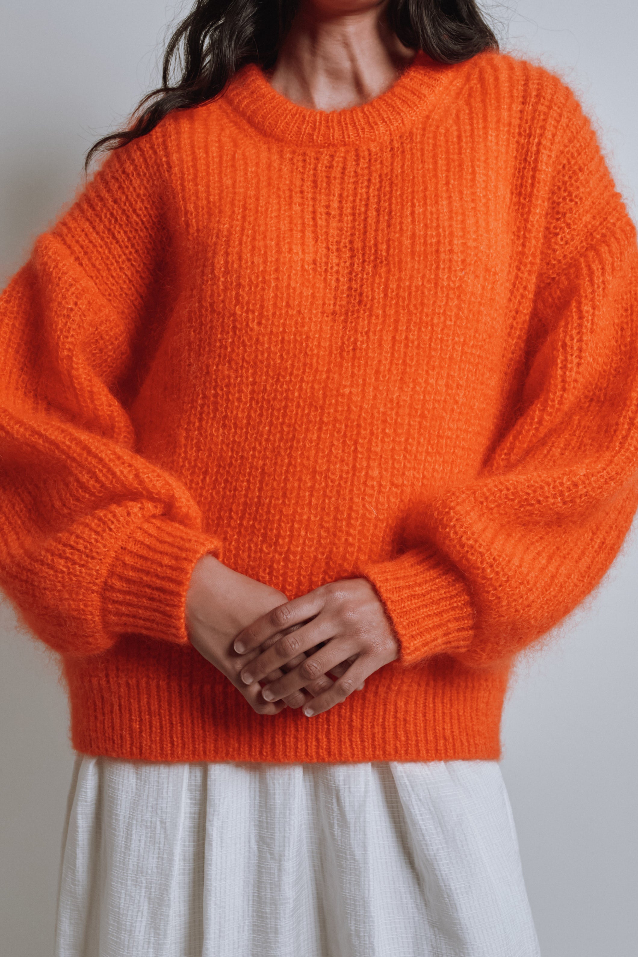 Pull en mohair LUCIE par Marie Courroy x L'Envers - Orange