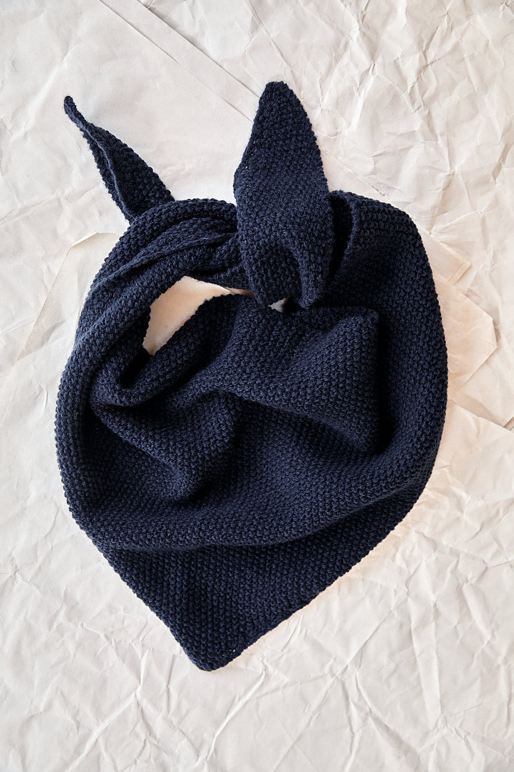HORTENSE Bandana in Merino Wool - Navy