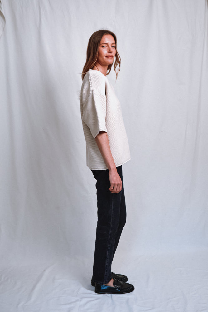Item #477 - GERALDINE Oversize Tee in Organic Cotton - Off-White