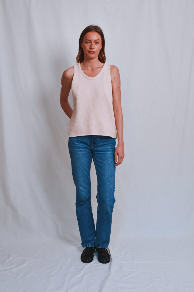 Item #496 - LARA Tank Top in Organic Cotton - Powder Pink