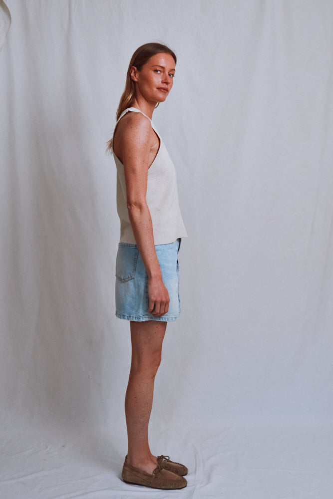 Item #498 - LARA Tank Top in Organic Cotton - Off-white