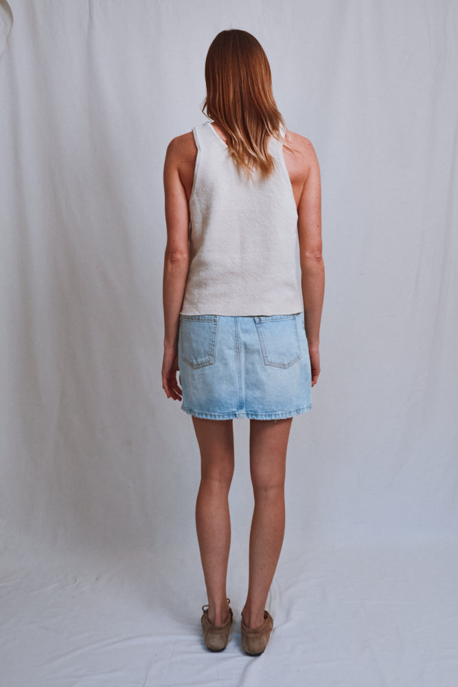 Item #498 - LARA Tank Top in Organic Cotton - Off-white