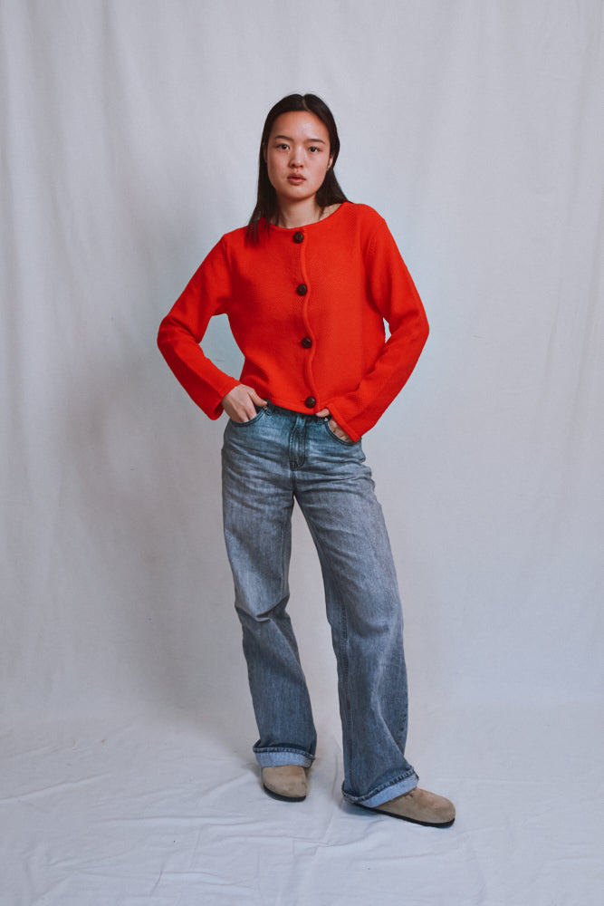 Référence n° 500 - Veste courte EMILIE en coton biologique - Rouge