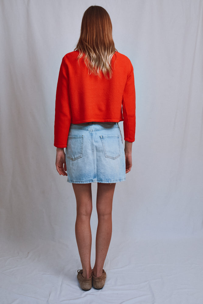 Item #501 - EMILIE Short Jacket in Organic Cotton - Red