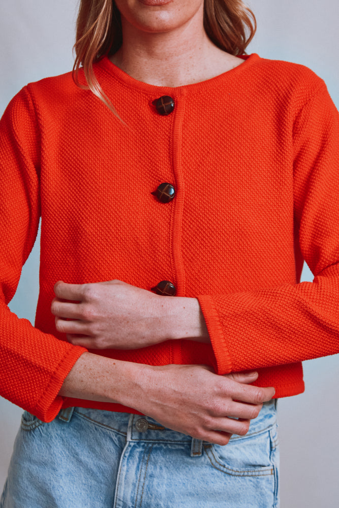 Item #501 - EMILIE Short Jacket in Organic Cotton - Red
