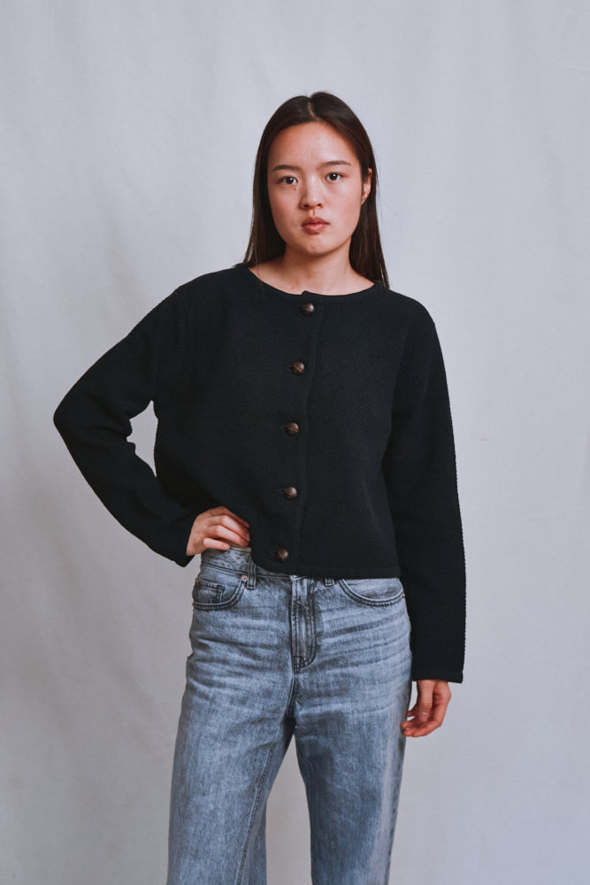 Item #503 - EMILIE Short Jacket in Organic Cotton - Black