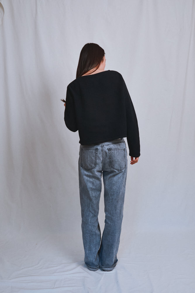 Item #503 - EMILIE Short Jacket in Organic Cotton - Black