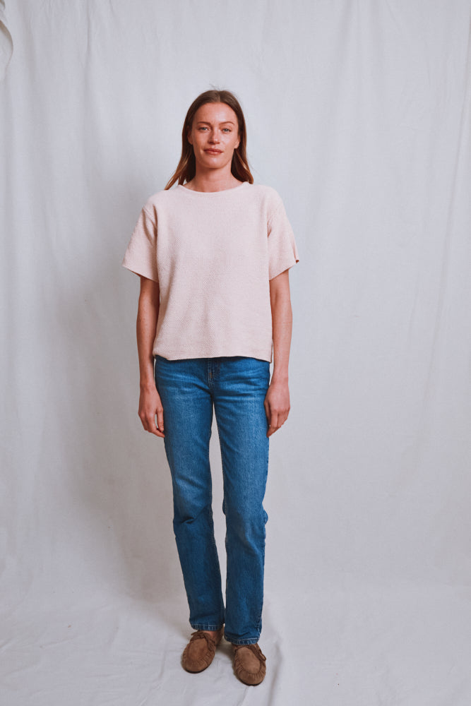 Item #513 - LÉA Short-Sleeve Tee in Organic Cotton - Powder Pink