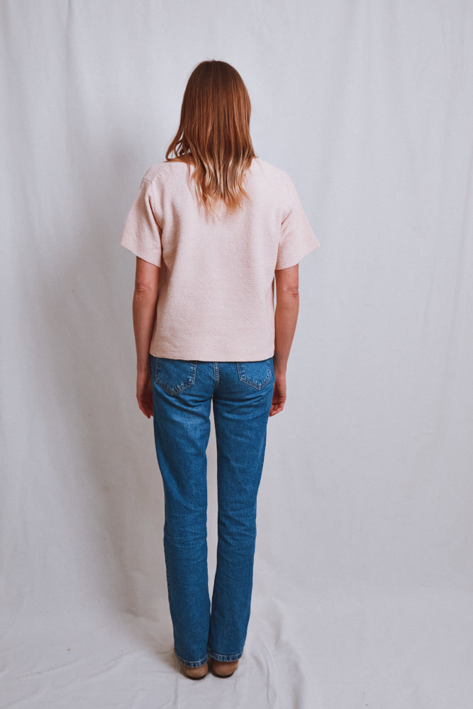 Item #513 - LÉA Short-Sleeve Tee in Organic Cotton - Powder Pink