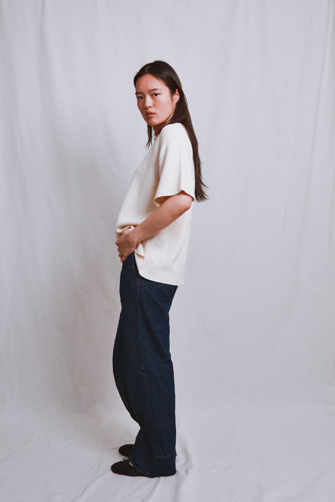 Item #514 - LÉA Short-Sleeve Tee in Organic Cotton - Off-White