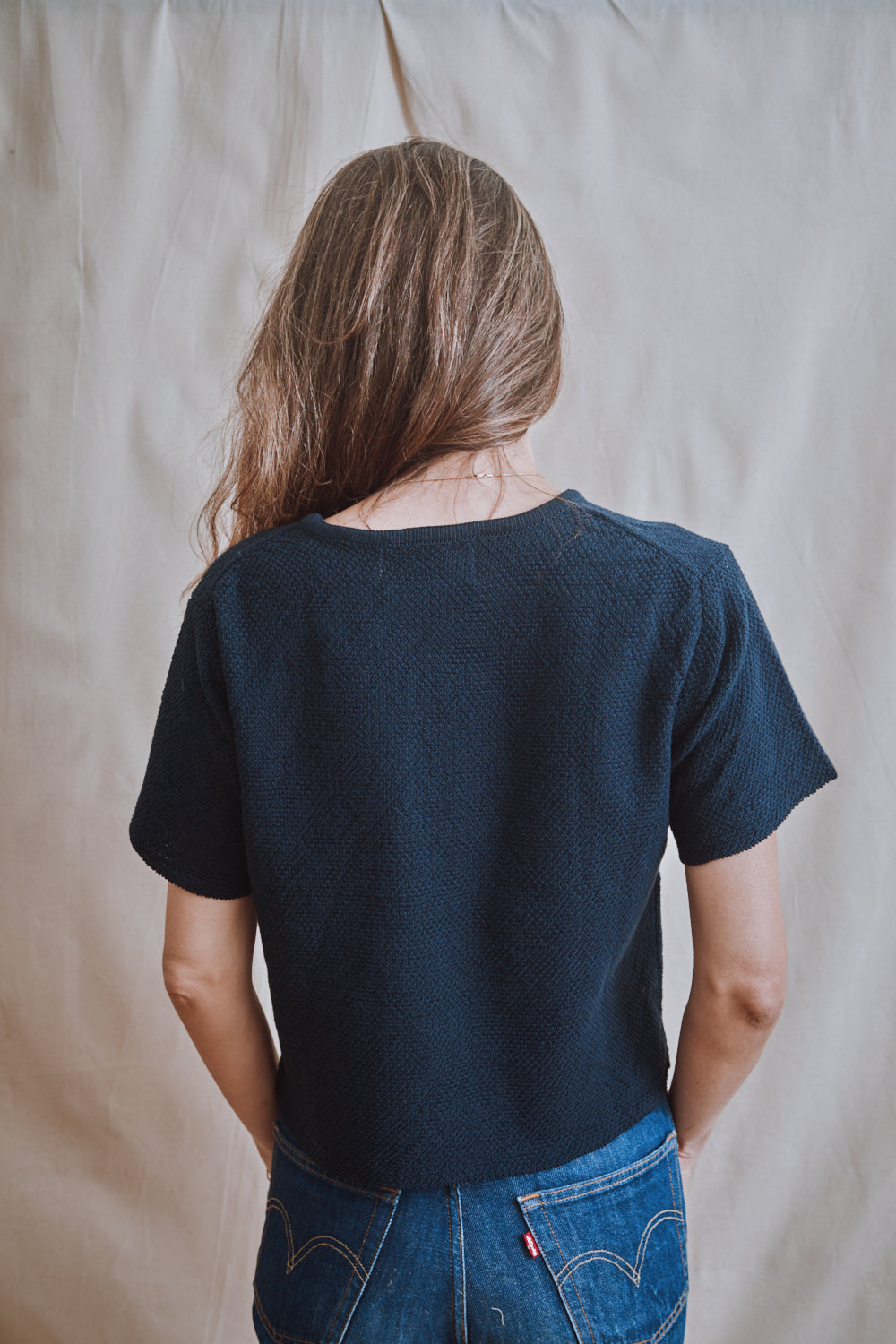 Item #312 - LÉA Short-Sleeve Tee in Organic Cotton - Navy