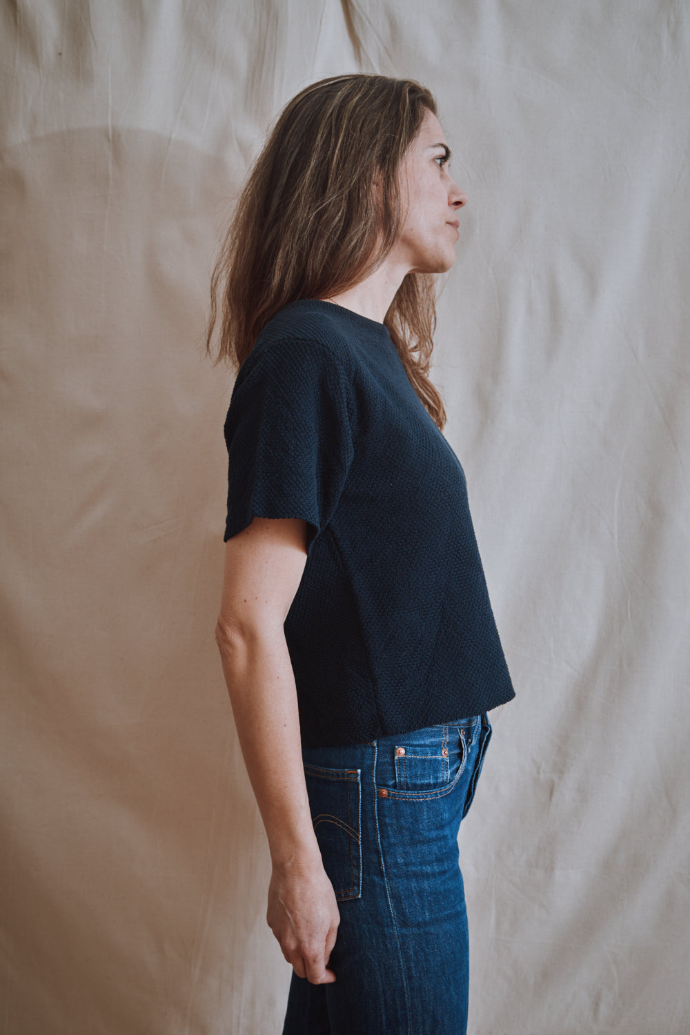 Item #312 - LÉA Short-Sleeve Tee in Organic Cotton - Navy