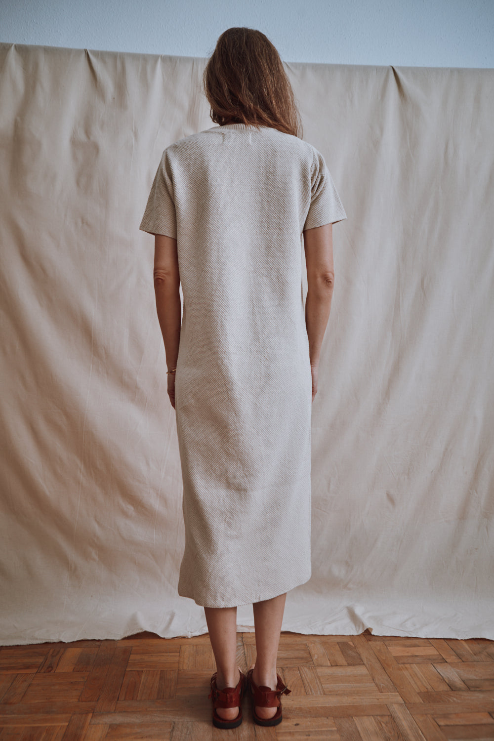 Référence n° 316 - Robe t-shirt CARLA en coton biologique - écru