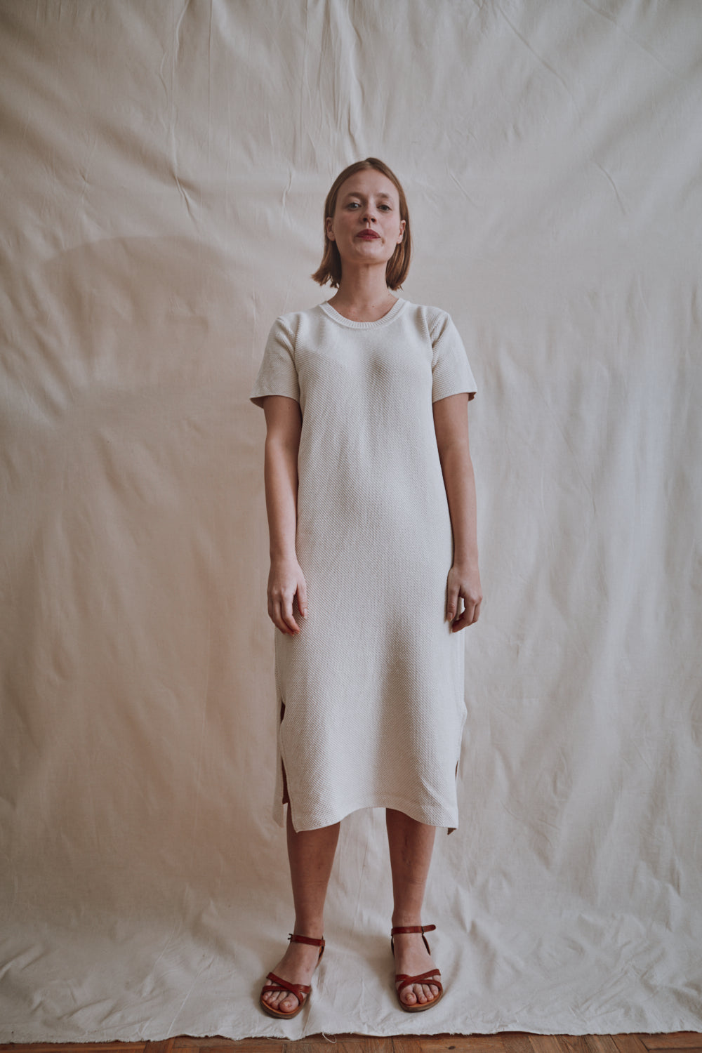 Item #317 - CARLA T-Shirt Dress in Organic Cotton - Off-White