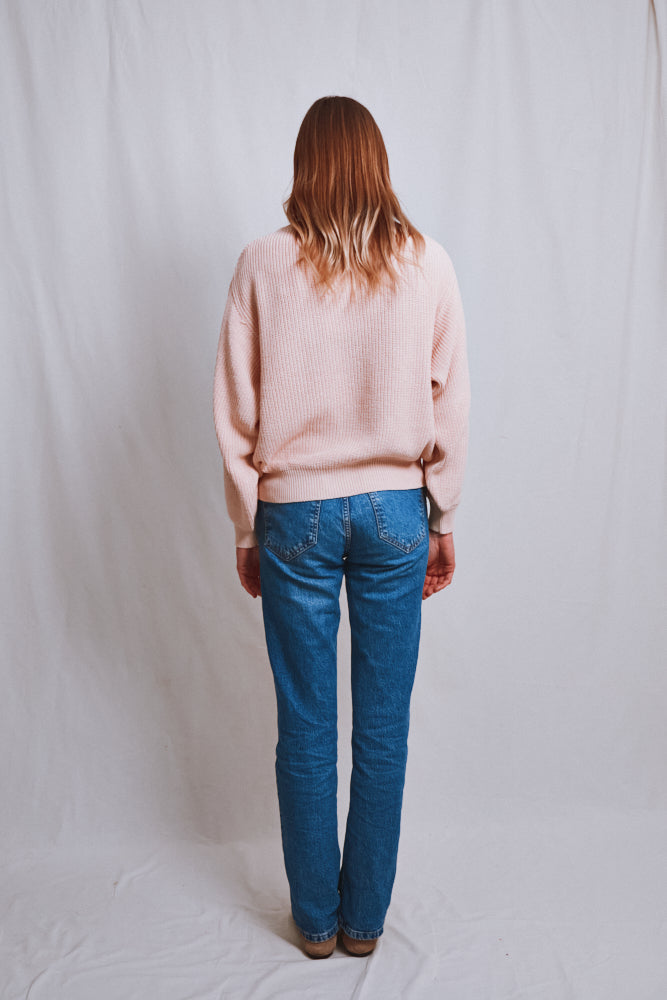 Item #525 - CLEMENTINE Batwing Sweater in Organic Cotton - Powder Pink