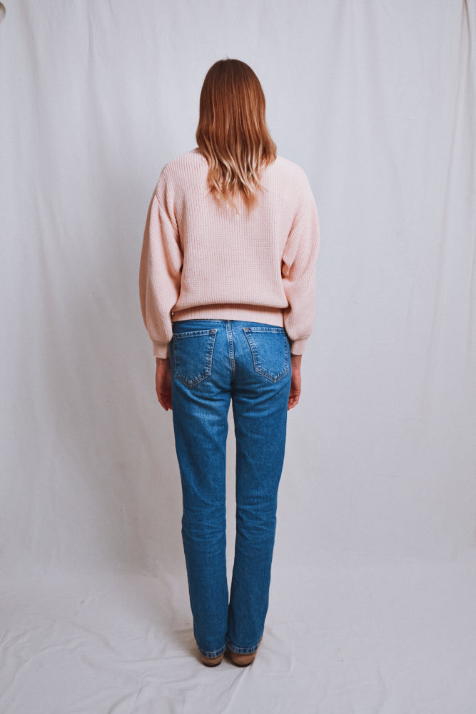 Item #526 - CLEMENTINE Batwing Sweater in Organic Cotton - Powder Pink