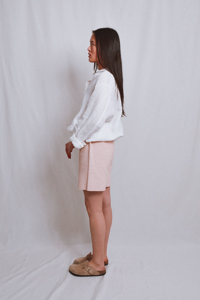 Référence n° 529 - Short en maille BILLIE en coton biologique - Rose poudré
