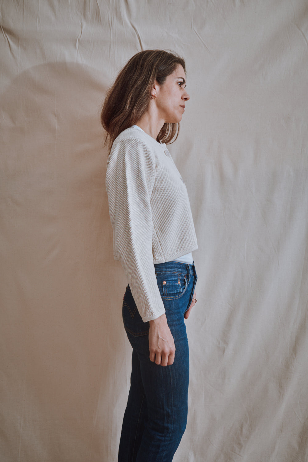 Item #324 - EMILIE Short Jacket in Organic Cotton - Off-White