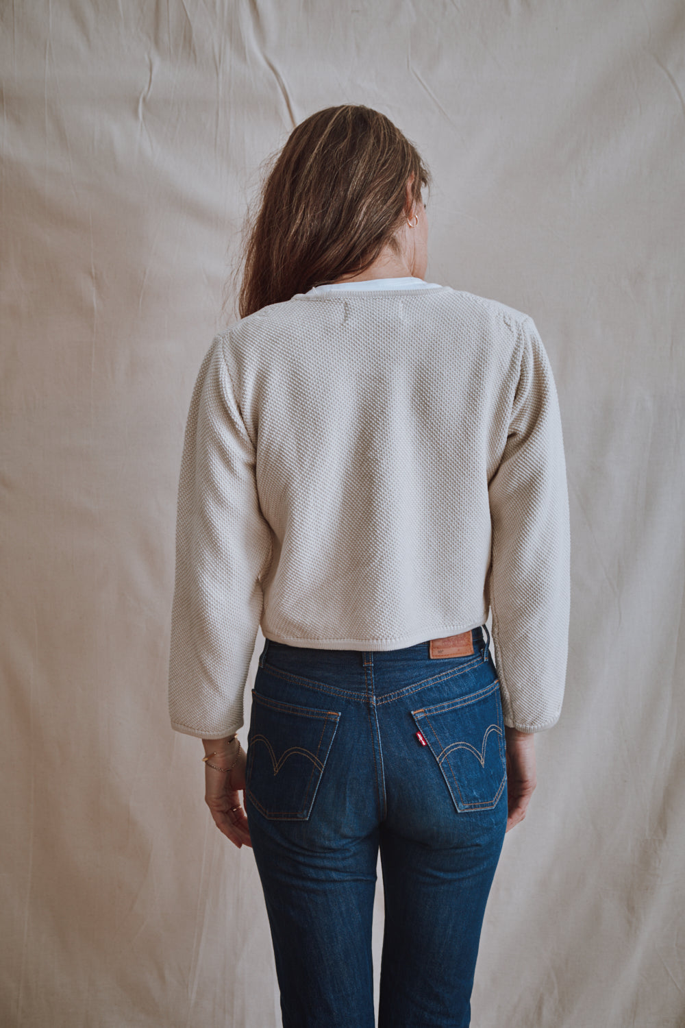 Item #324 - EMILIE Short Jacket in Organic Cotton - Off-White