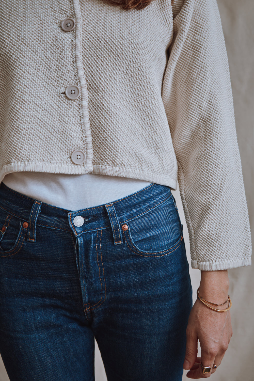 Item #324 - EMILIE Short Jacket in Organic Cotton - Off-White