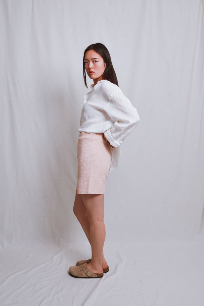 Référence n° 530 - Short ajusté JANE en coton biologique - Rose poudré