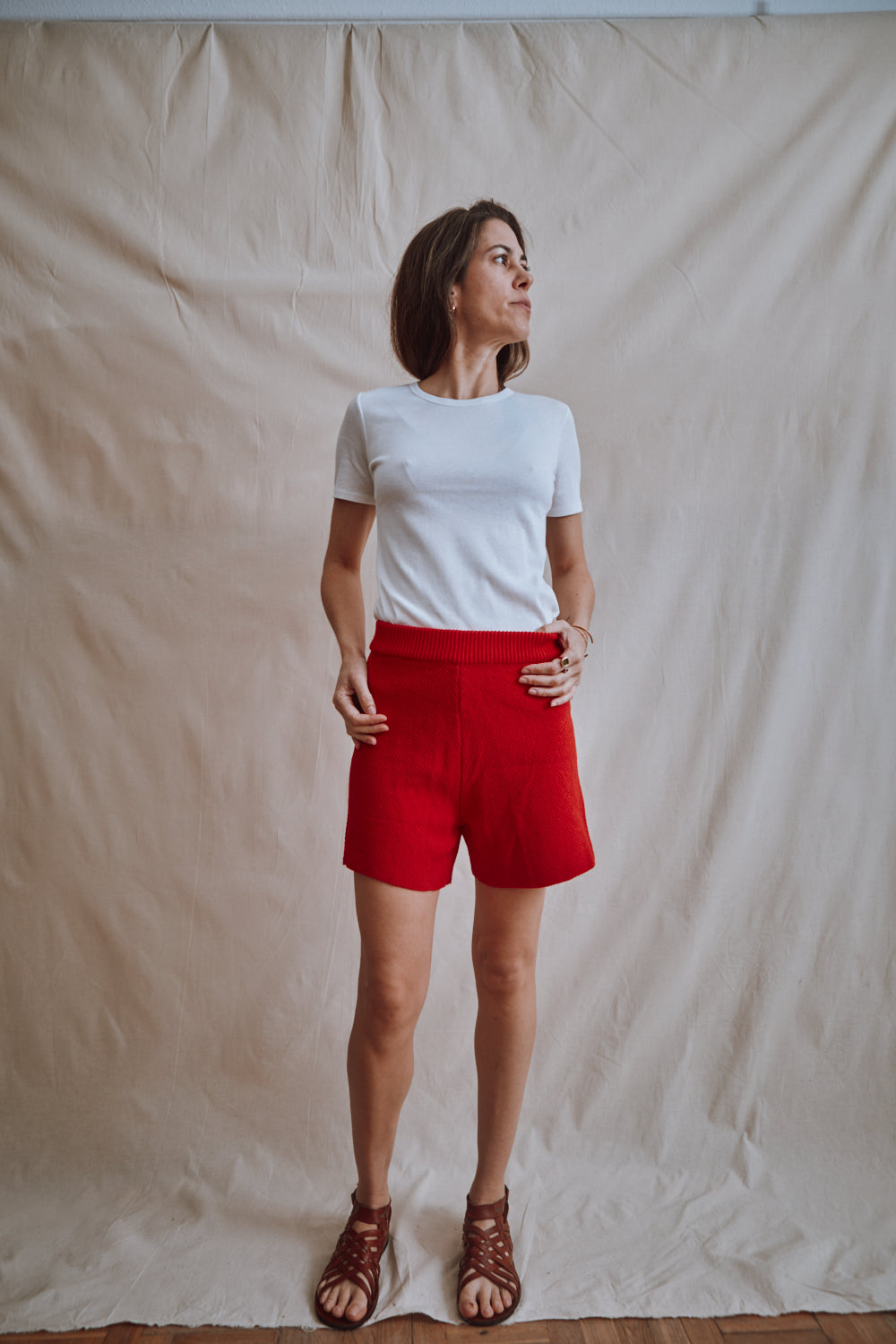 Item #339 - JANE Slim-Fit Shorts in Organic Cotton - Red