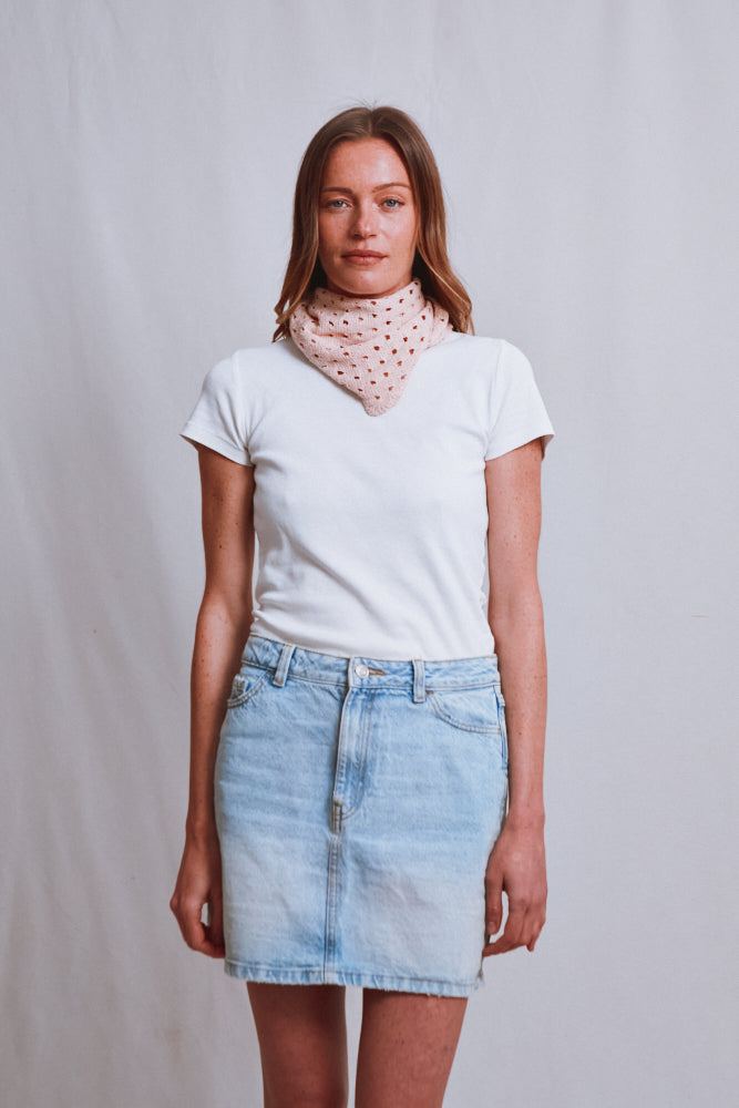 Article n° 489 - Bandana Écharpe JASMINE Écharpe coton biologique - Rose poudré