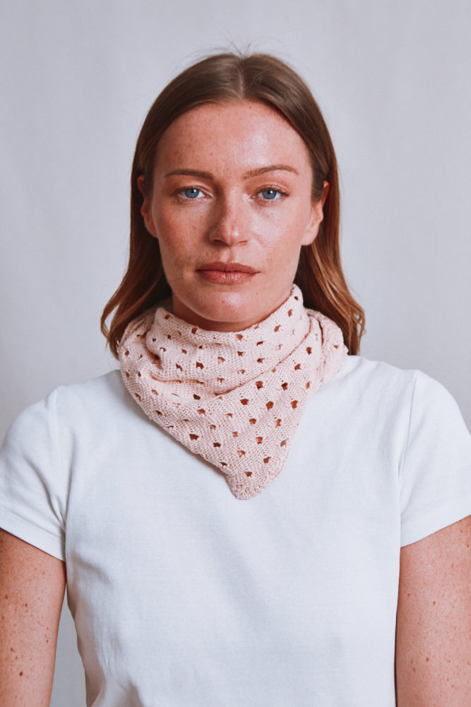 Article n° 489 - Bandana Écharpe JASMINE Écharpe coton biologique - Rose poudré