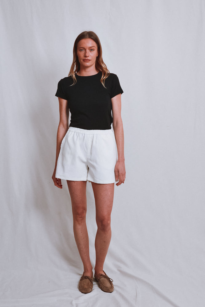 Item #637 - RAYMONDE Linen Shorts - Off-White