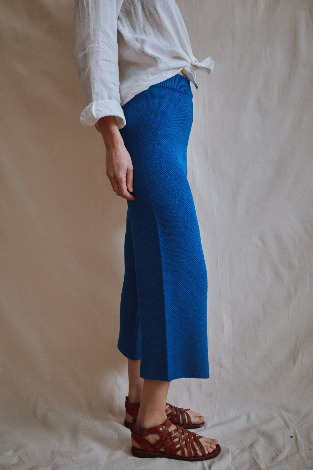 Item #365 - LOUISA Cropped Pants in Organic Cotton - Cobalt Blue