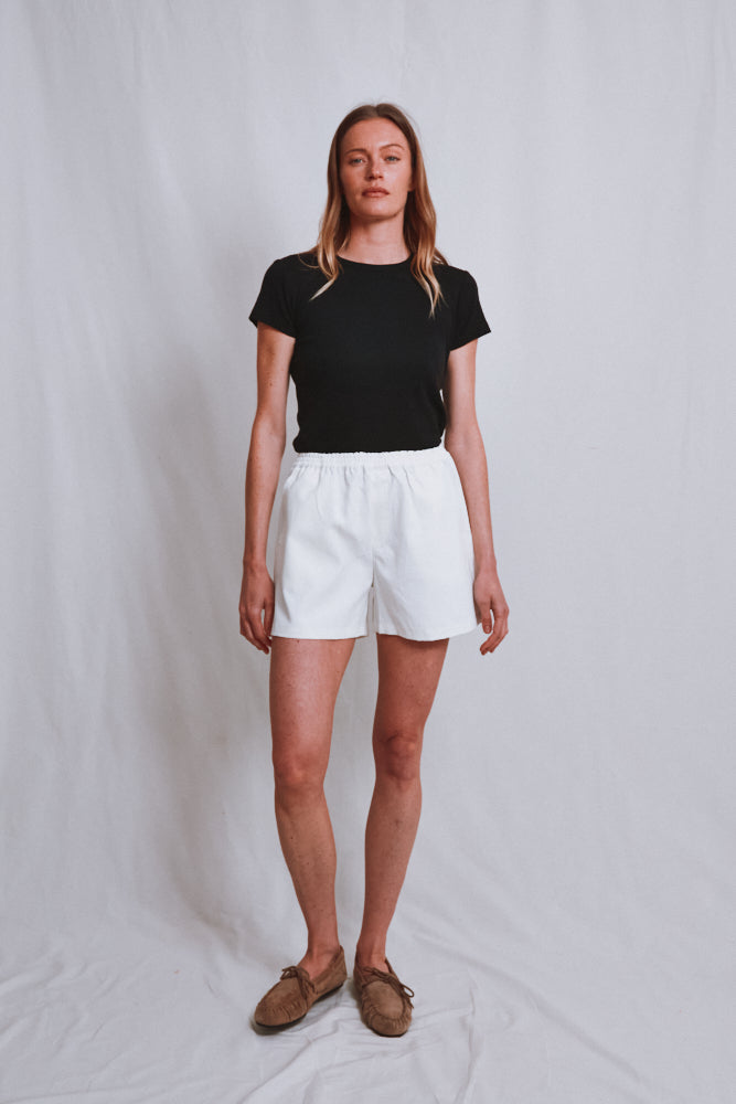 Item #638 - RAYMONDE Linen Shorts - Off-White
