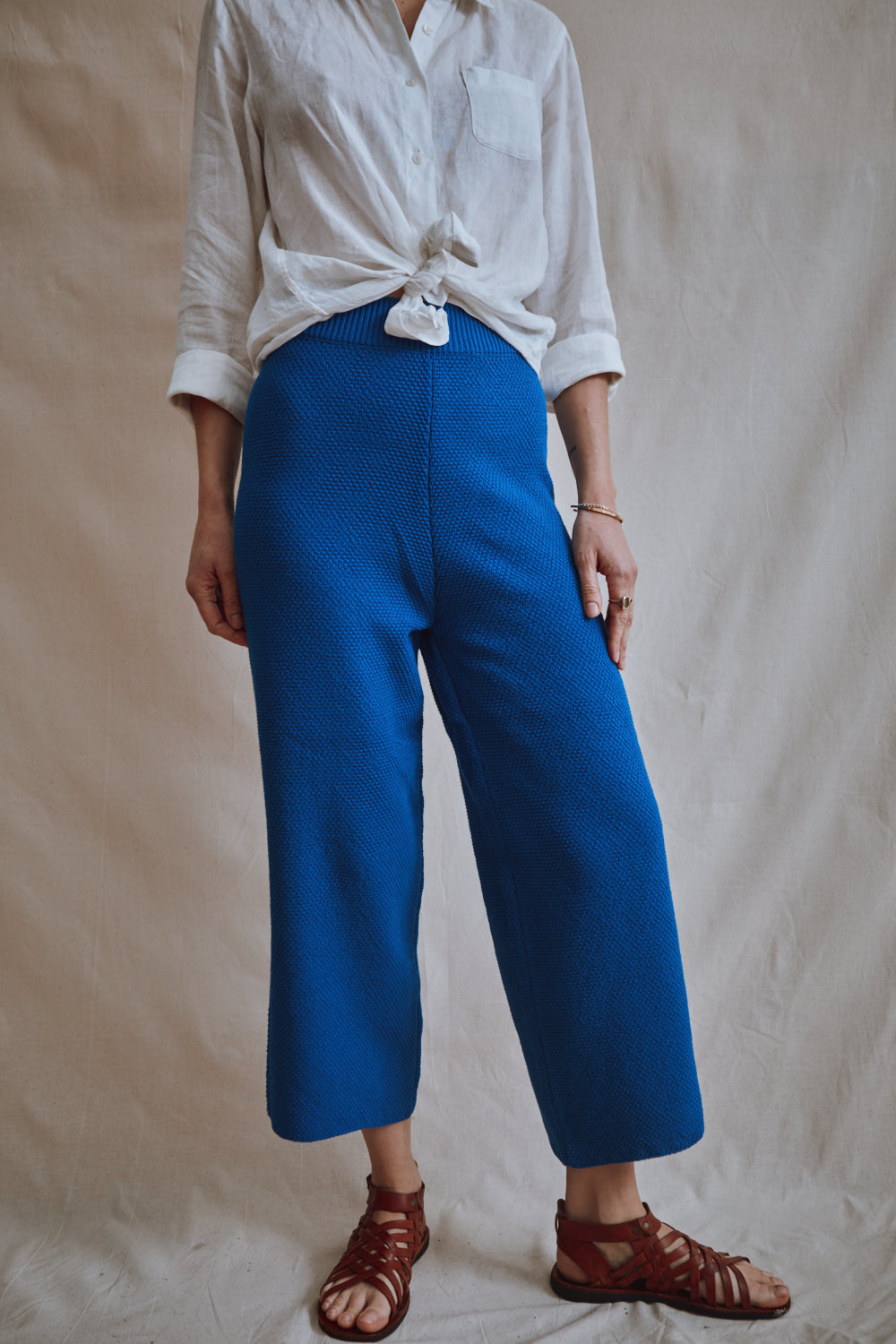 Item #366 - LOUISA Cropped Pants in Organic Cotton - Cobalt Blue