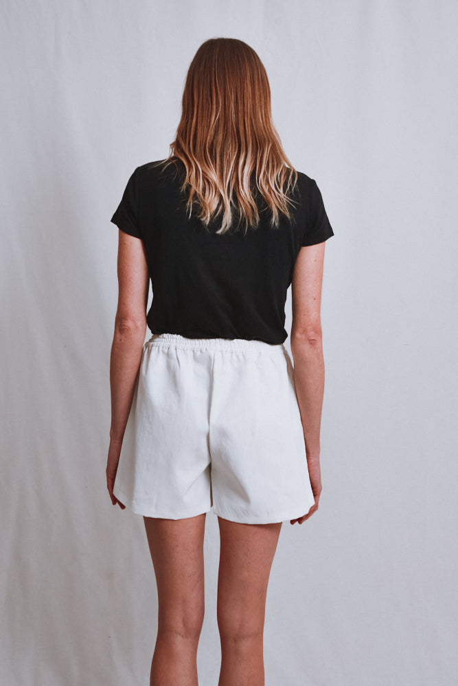 Item #638 - RAYMONDE Linen Shorts - Off-White