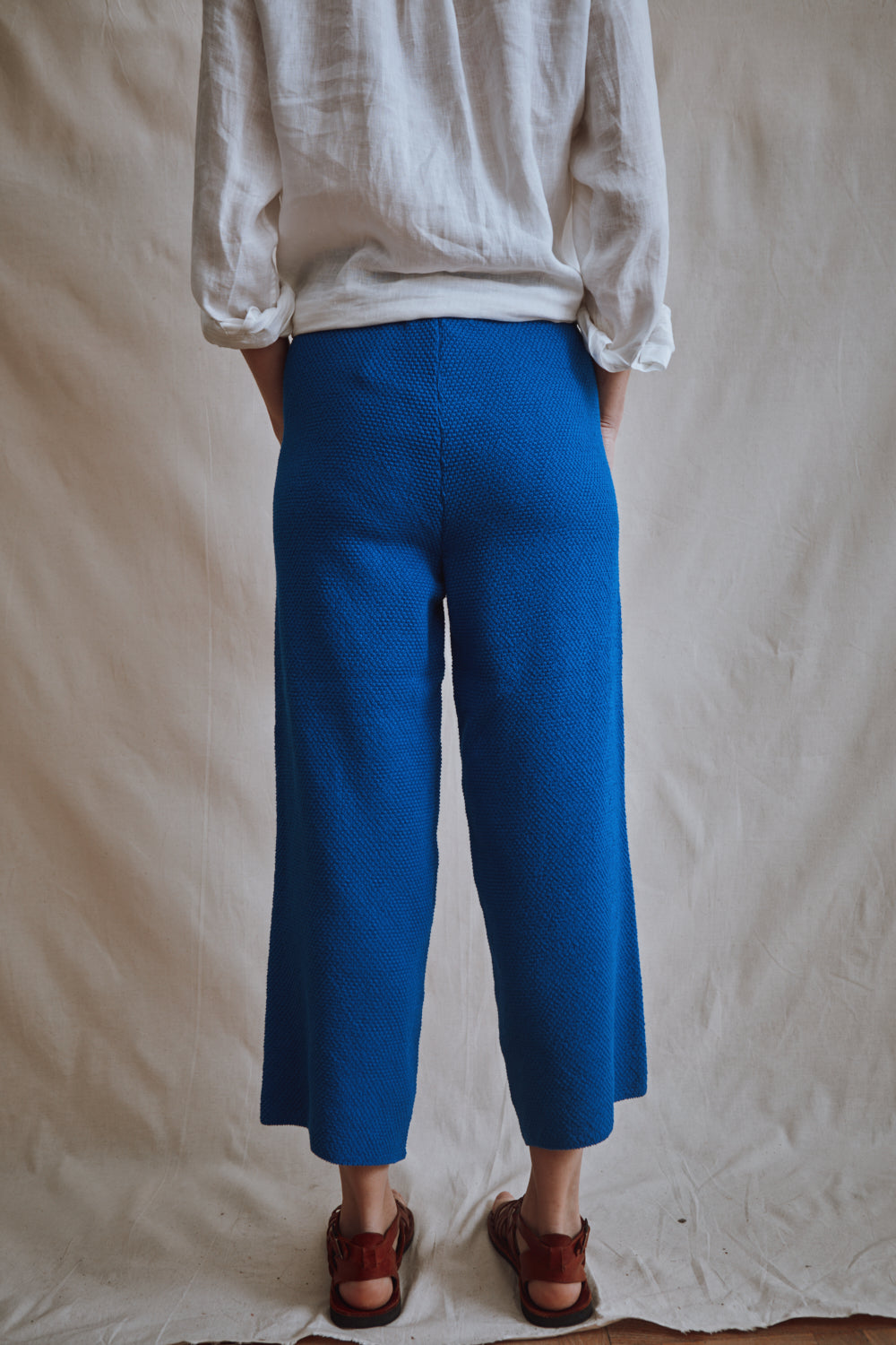 Item #366 - LOUISA Cropped Pants in Organic Cotton - Cobalt Blue