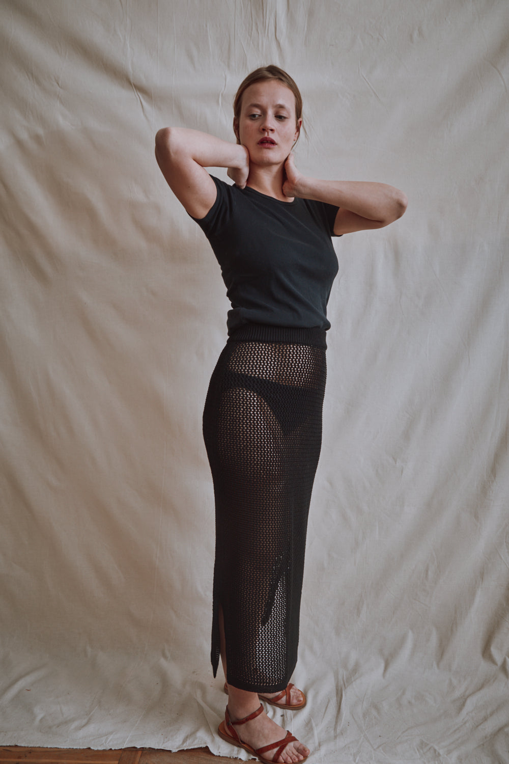 Item #420 - AMAIA Maxi Skirt in Organic Cotton – Black