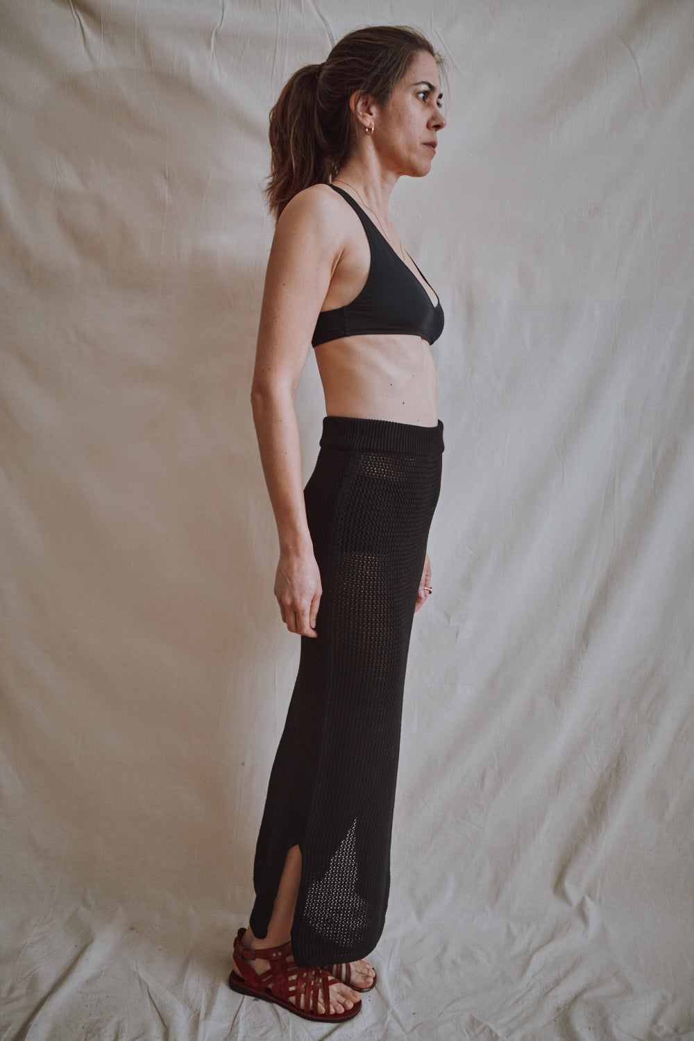 Item #421 - AMAIA Maxi Skirt in Organic Cotton – Black