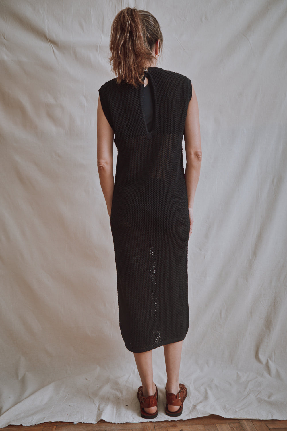 Item #422 - KATI Sleeveless Maxi Dress in Organic Cotton – Black