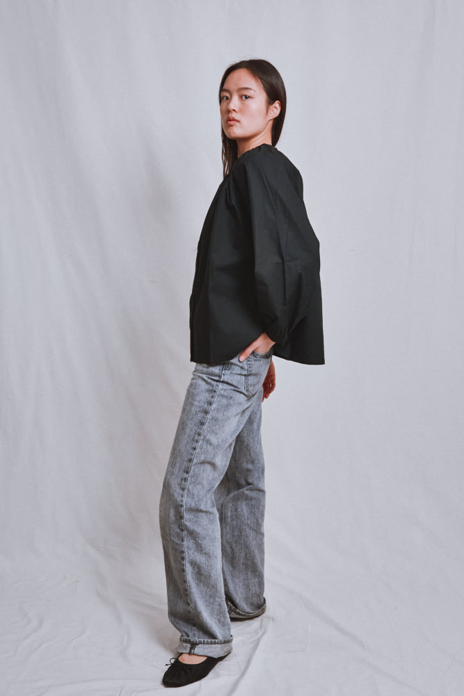 Item #641 - YVONNE Cotton Shirt - Black