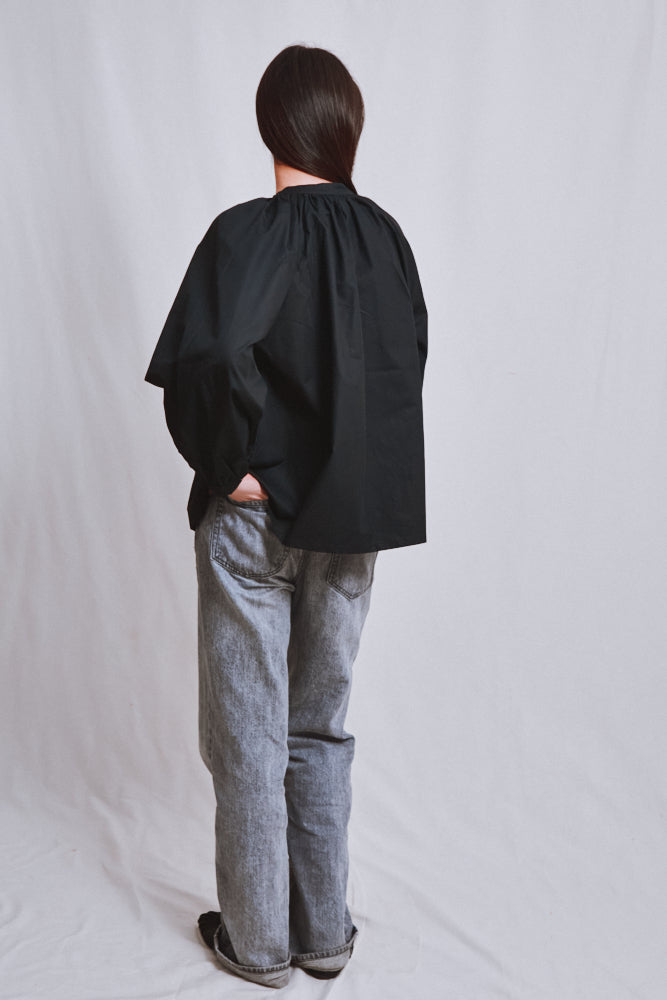 Item #641 - YVONNE Cotton Shirt - Black