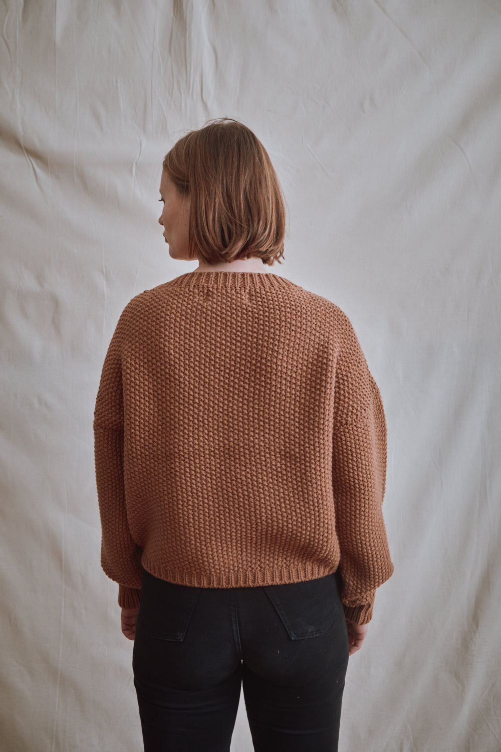Item #373 - PAOLA Irish Cable Sweater in Merino Wool - Camel