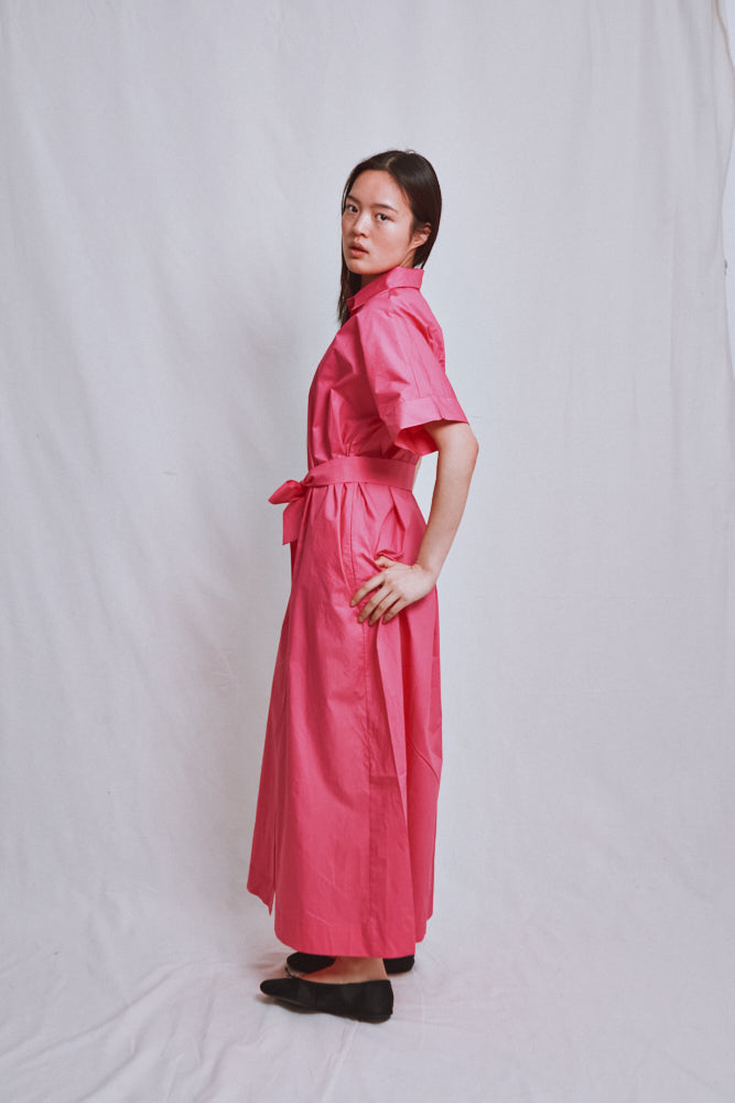 Référence n° 737 - Robe en coton ALEXINE - Fuchsia