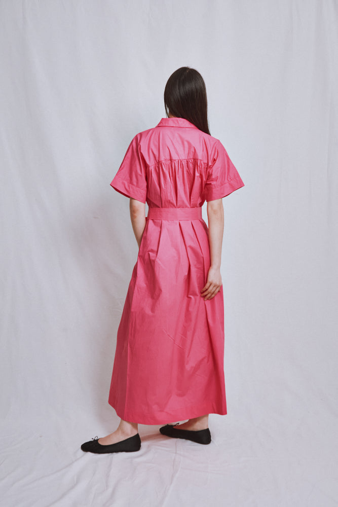 Référence n° 737 - Robe en coton ALEXINE - Fuchsia