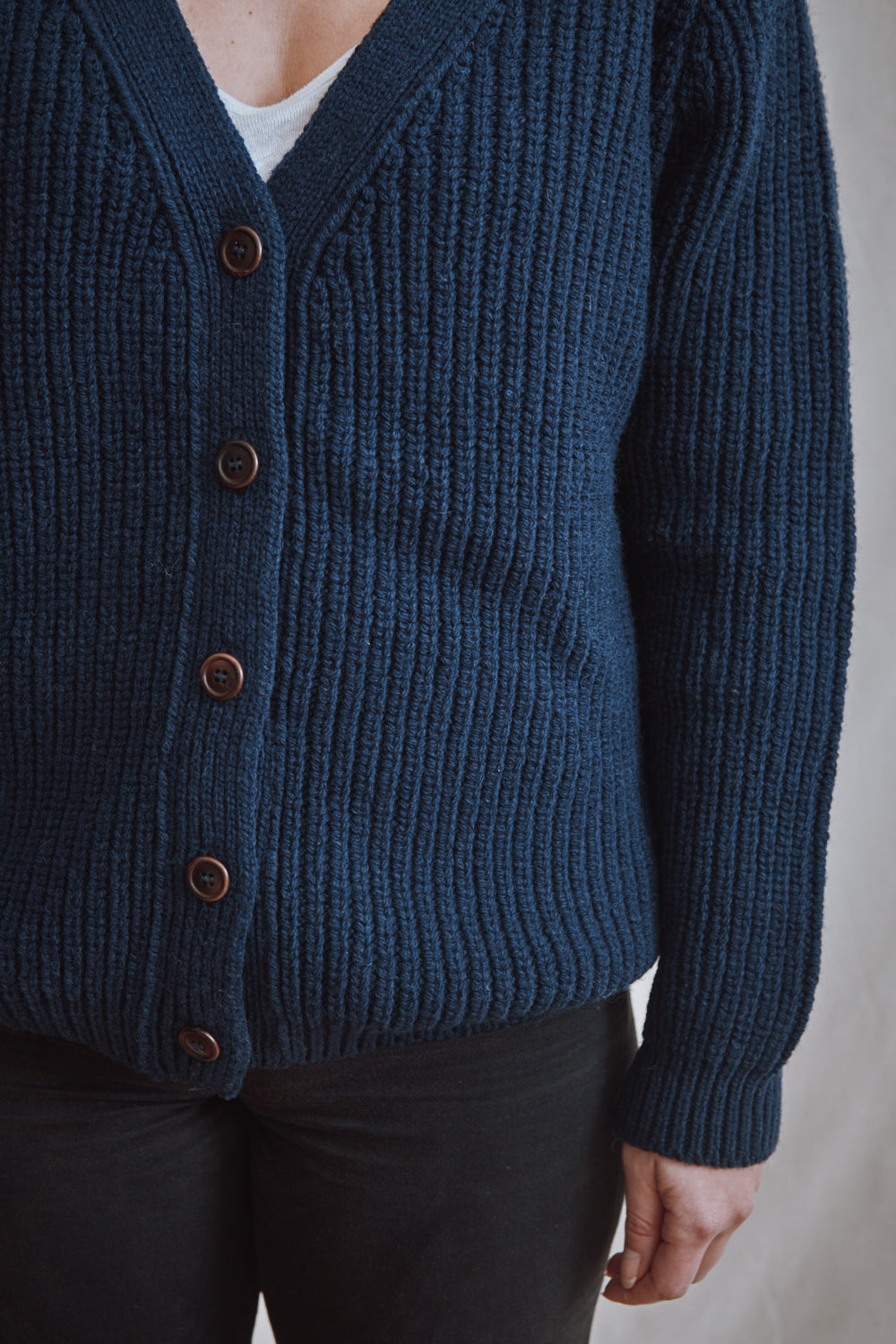 Item #375 - CLAUDE Merino Cardigan - Navy Blue